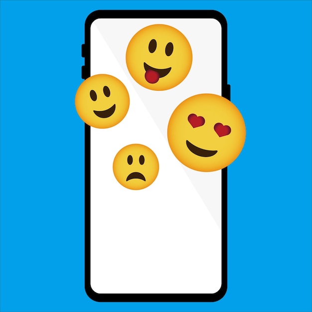 Vector emoji in phone icon vector illustration symbol