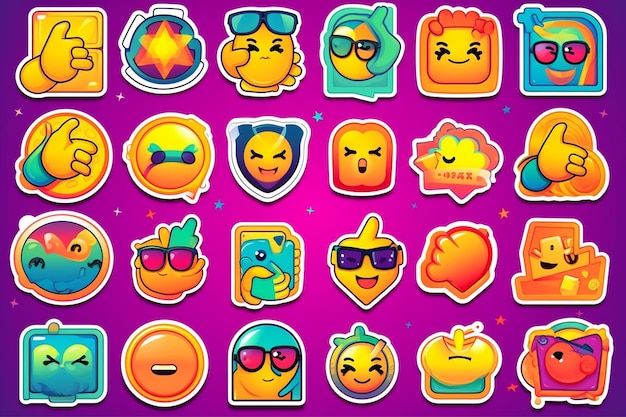 Emoji Stickers with a Rating and Thumbs Up