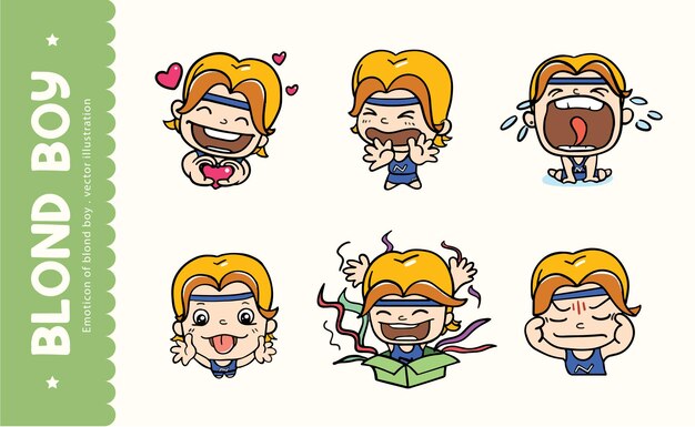 Emoticon of blonde boy