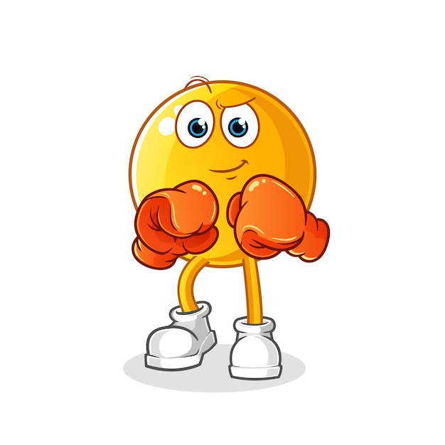 Vector emoticon boxer character illustration