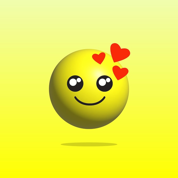 Emoticon enamorado cartoon 3d