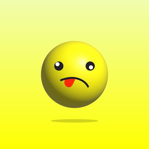 Emoticon lengua cartoon 3d