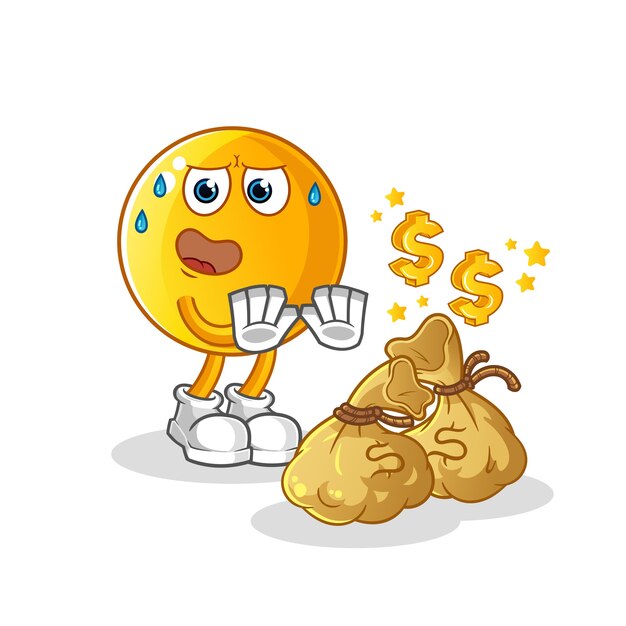 Emoticon refuse money illustration character