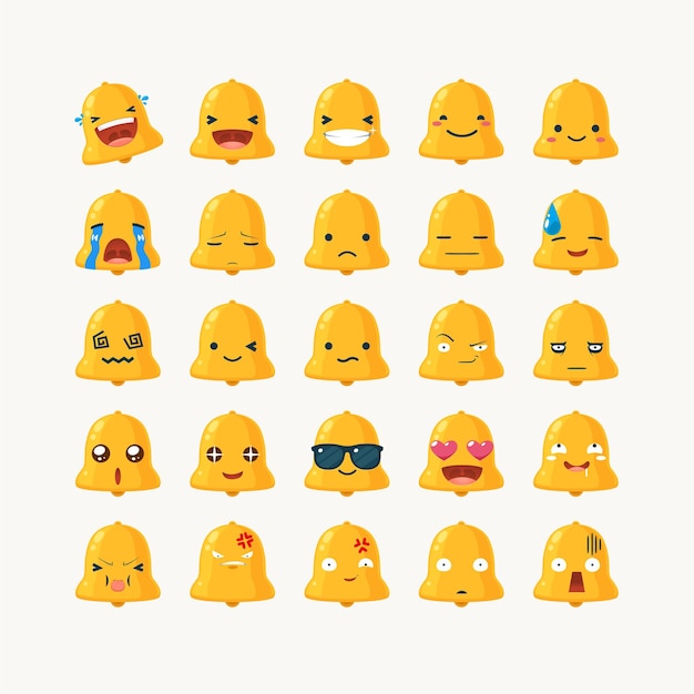 Emoticon set of the golden Bell.