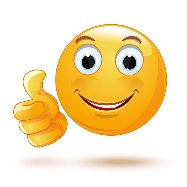 Emoticon showing thumb up Cool Vector illustration