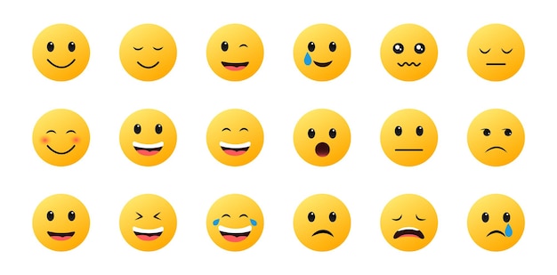 Emoticons icon set Emoji stickers