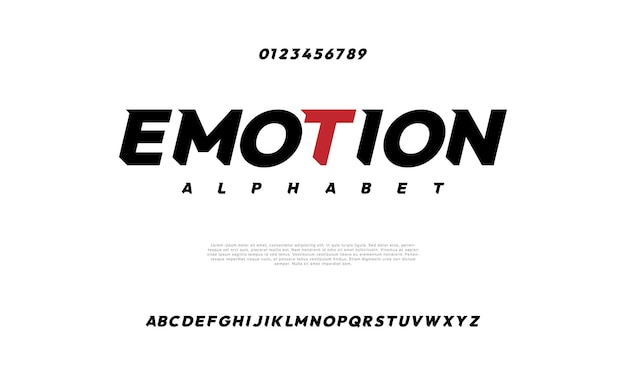 Emotion creative modern urban alphabet font Digital abstract moslem futuristic fashion sport minimal