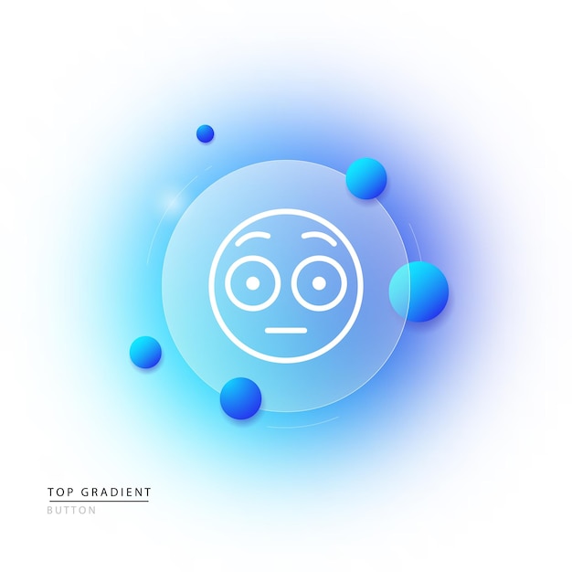 Emotion line icon Wonder astonishment round face emoticon Feeling emoji Bad concept Glassmorphism style Vector line icon for Business and Advertising