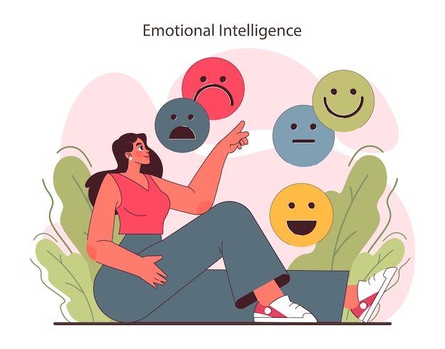 Emotional intelligence emotion balance and control skill eq development character with deep