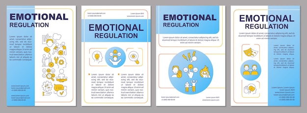 Emotional regulation blue brochure template