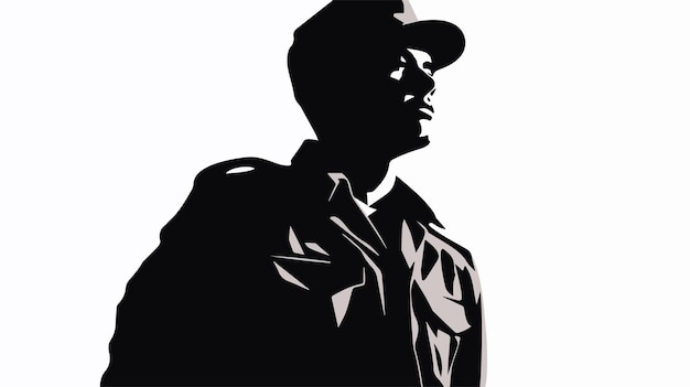 Emotional Silhouette of a Soldier Military Concept