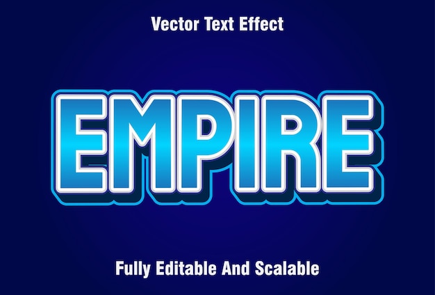 Empire text effect editable on blue background