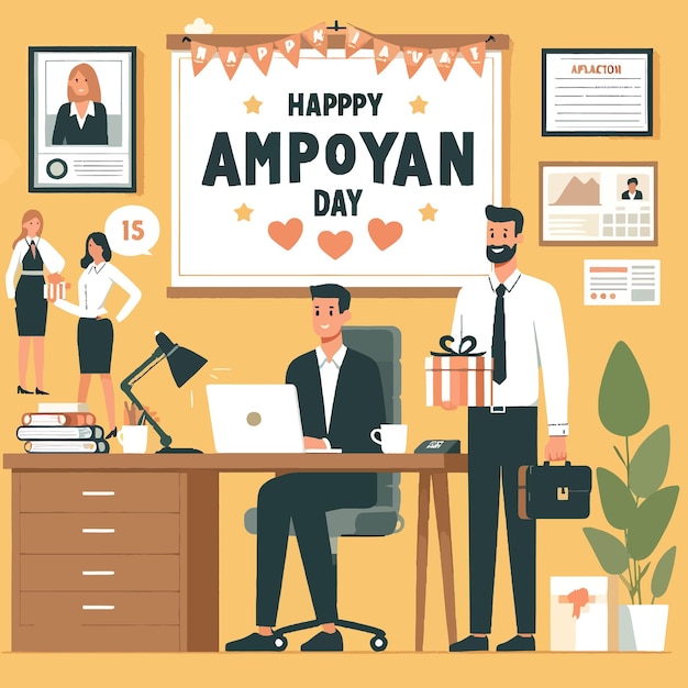 Vector employee appreciation day flat vector illustration background