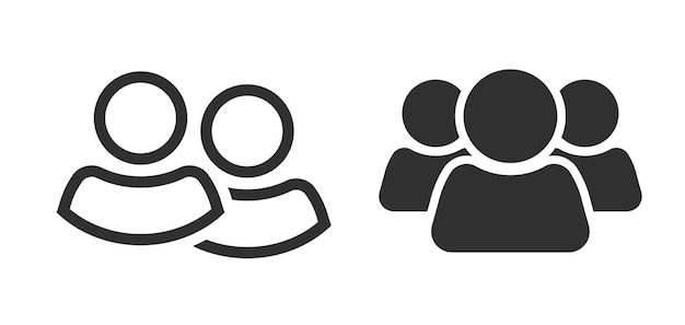 Employee people group icon team staff simple line outline art pictogram graphic user person social