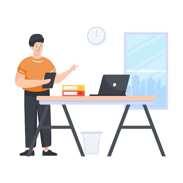 Employee performance report in flat illustration