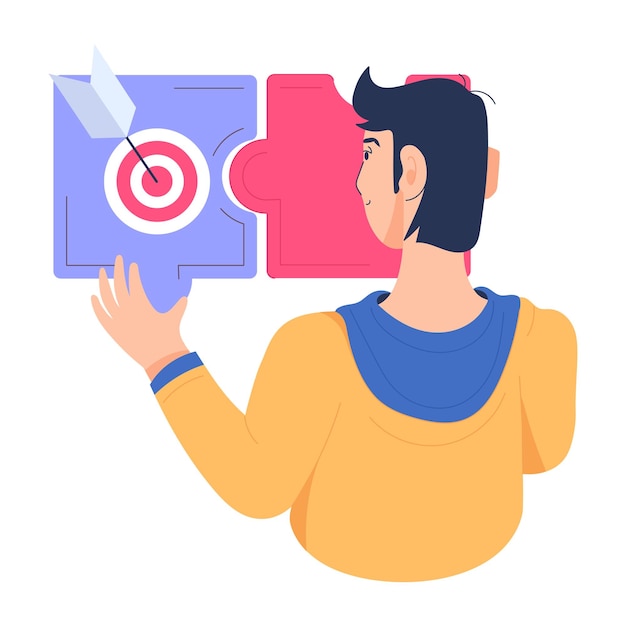 Employee target illustration in flat style