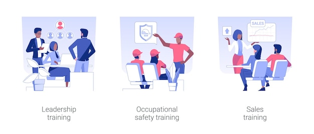 Employee training isolated concept vector illustrations