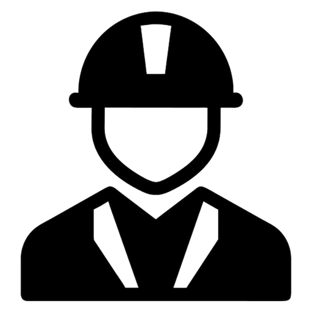 employee with helmet pictogram