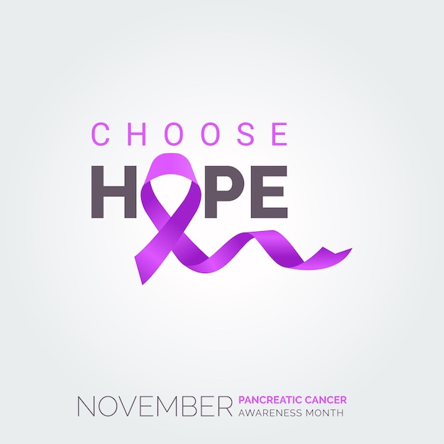 Vector empower hope pancreatic cancer awareness vector background