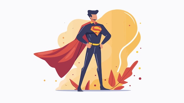 Empower Your Business Success with Superhero Concept Mixed Media Flat Design