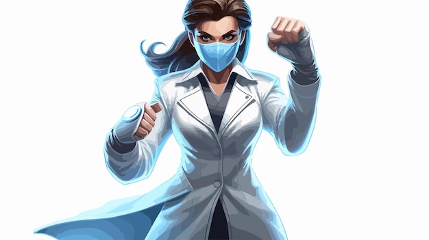 Empowering Female Doctor Superhero with Stethoscope