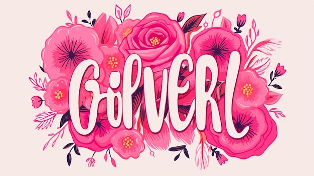 Empowering Girl Power Inscription in Bright Pink