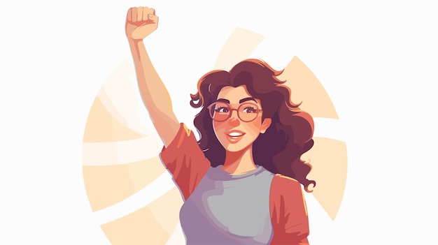 Vector empowering handdrawn feminist motivation composition