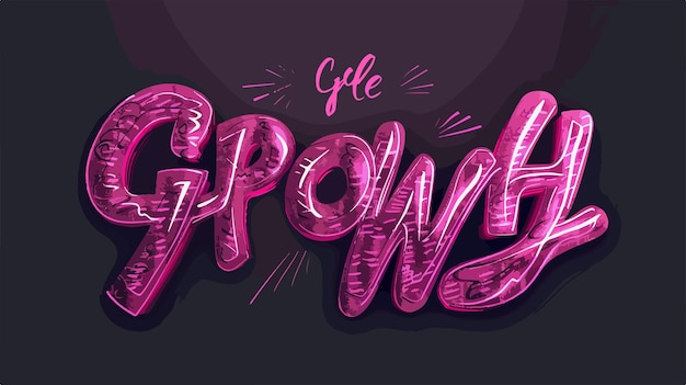 Vector empowering handwritten girl power inscription in bright pink