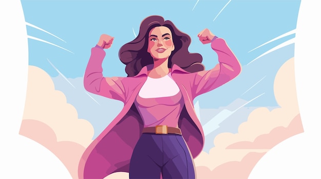 Vector empowering and inspiring cartoon poster for girls with motivational message