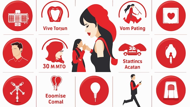 Empowering Women Icon with Bonus Passionate Images Vector Illustration