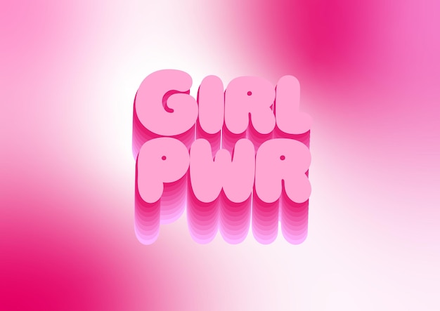 Empowerment Poster Pink Gradient Girl Power Design