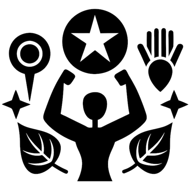 Vector empowerment symbols representing strength in diversity vector illustration clipart