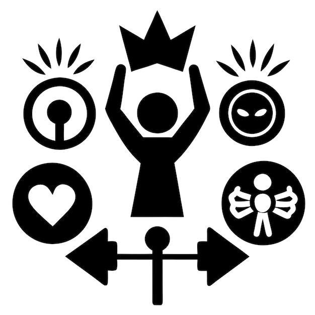 Vector empowerment symbols representing strength in diversity vector illustration clipart