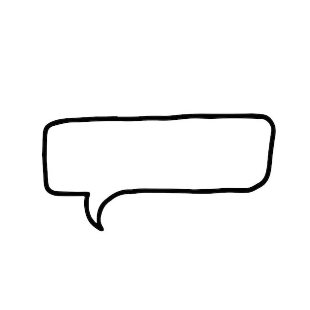 Empty blank speech bubble in doodle style