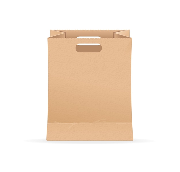 Empty Blank Template Paper Bag Sale Vector