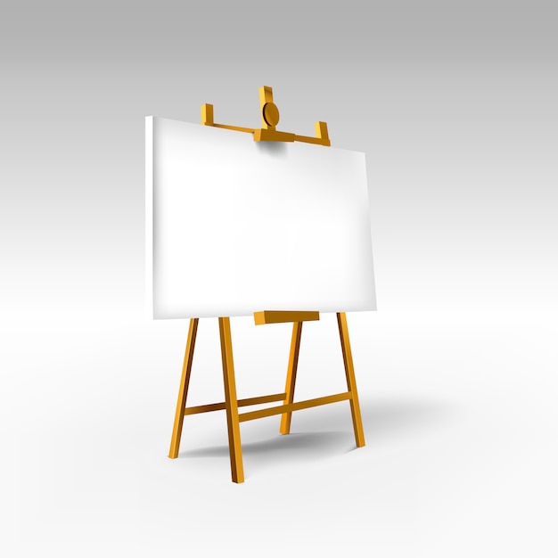 Empty Blank   wooden board. Easel construction for design, school, advertising