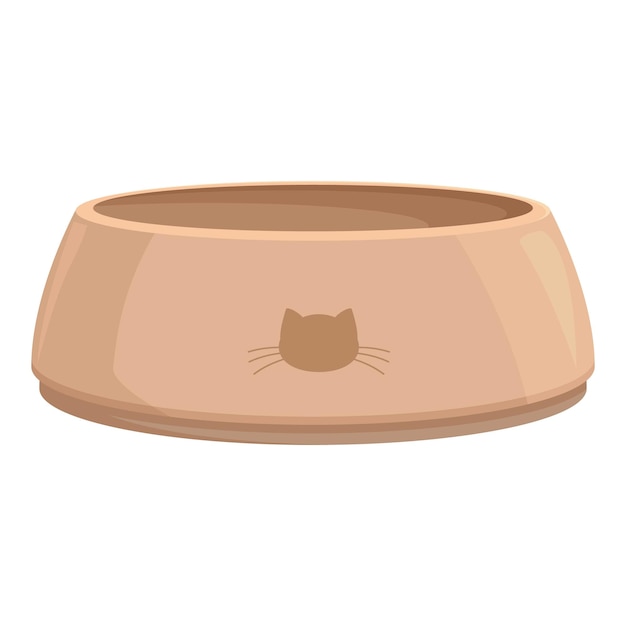 Vector empty cat bowl sitting on the floor waiting to be filled