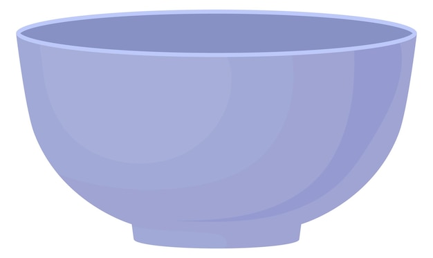 Empty ceramic bowl cartoon icon Kitchen dishware