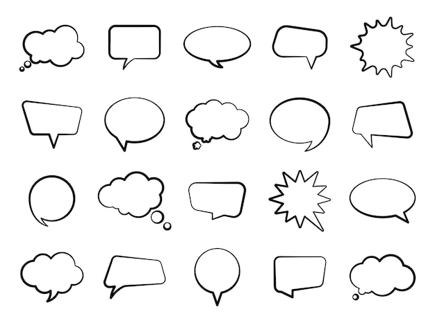 Empty comic bubbles Set of speech bubbles