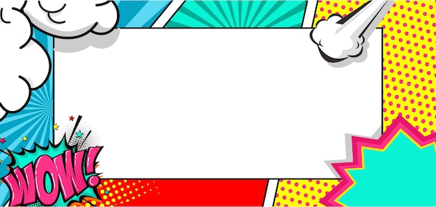 empty comic frame background template