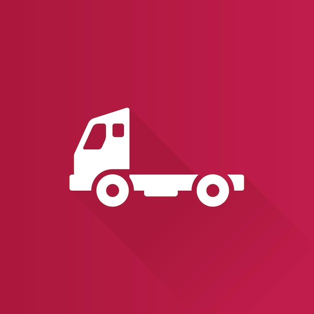 Empty container lift truck flat color icon long shadow vector illustration