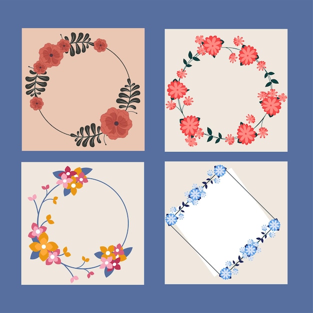 Empty Floral Frames set