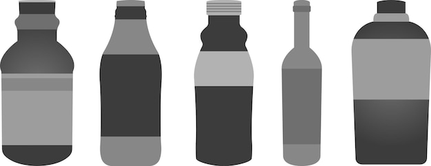 Empty glass bottles vector Bottle vector