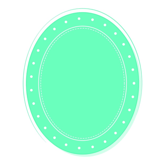 Empty Oval Frame Or Label Sticker Element In Blue Color