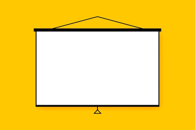 Empty projection screen presentation board Whiteboard mock up template for presentation advertising projects and conference Vector illustration