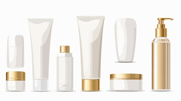 Empty Realistic Cosmetic Product Packaging Set for Professional Branding