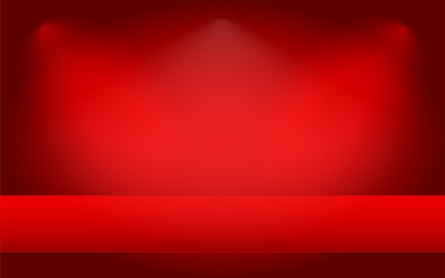 Empty Red vector abstract mock up 3D stage studio background for product display Showroom shoot render