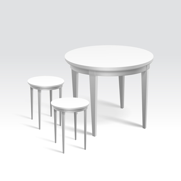 Empty Round Table with Two Chairs