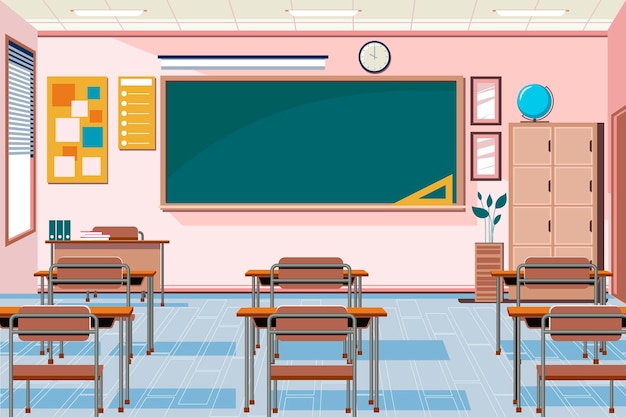 Empty school class background for video conferences