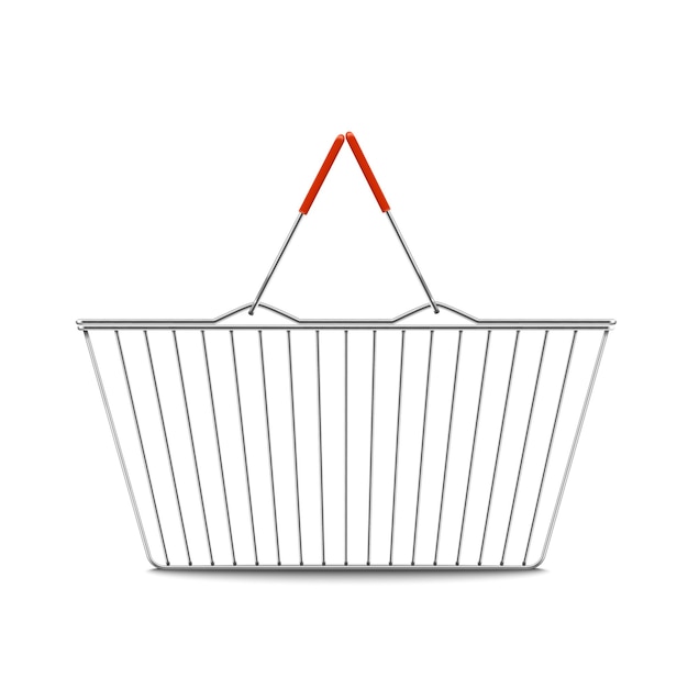 empty shopping basket realistic illustration